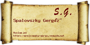 Spalovszky Gergő névjegykártya